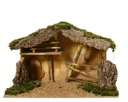 Nativity House Natural Wood