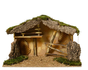 Nativity House Natural Wood