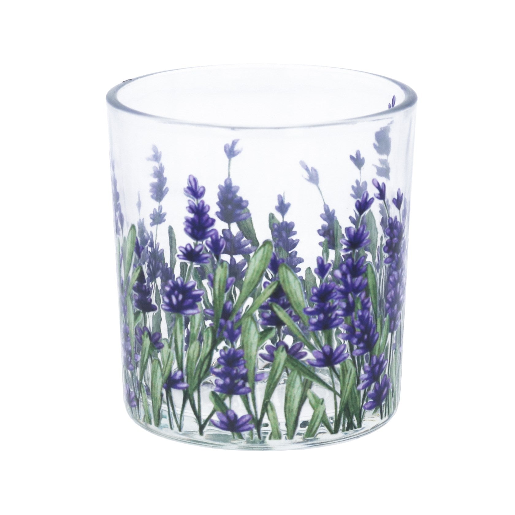 Lavender field mini glass tealight holder