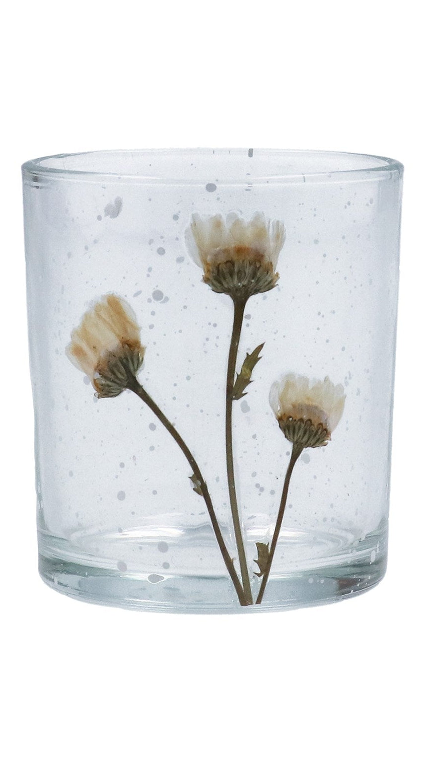 Pressed flower tealight holder