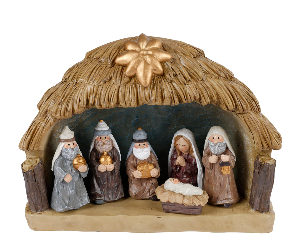 Nativity with Joseph, Mary, baby Jesus & 3 Kings
