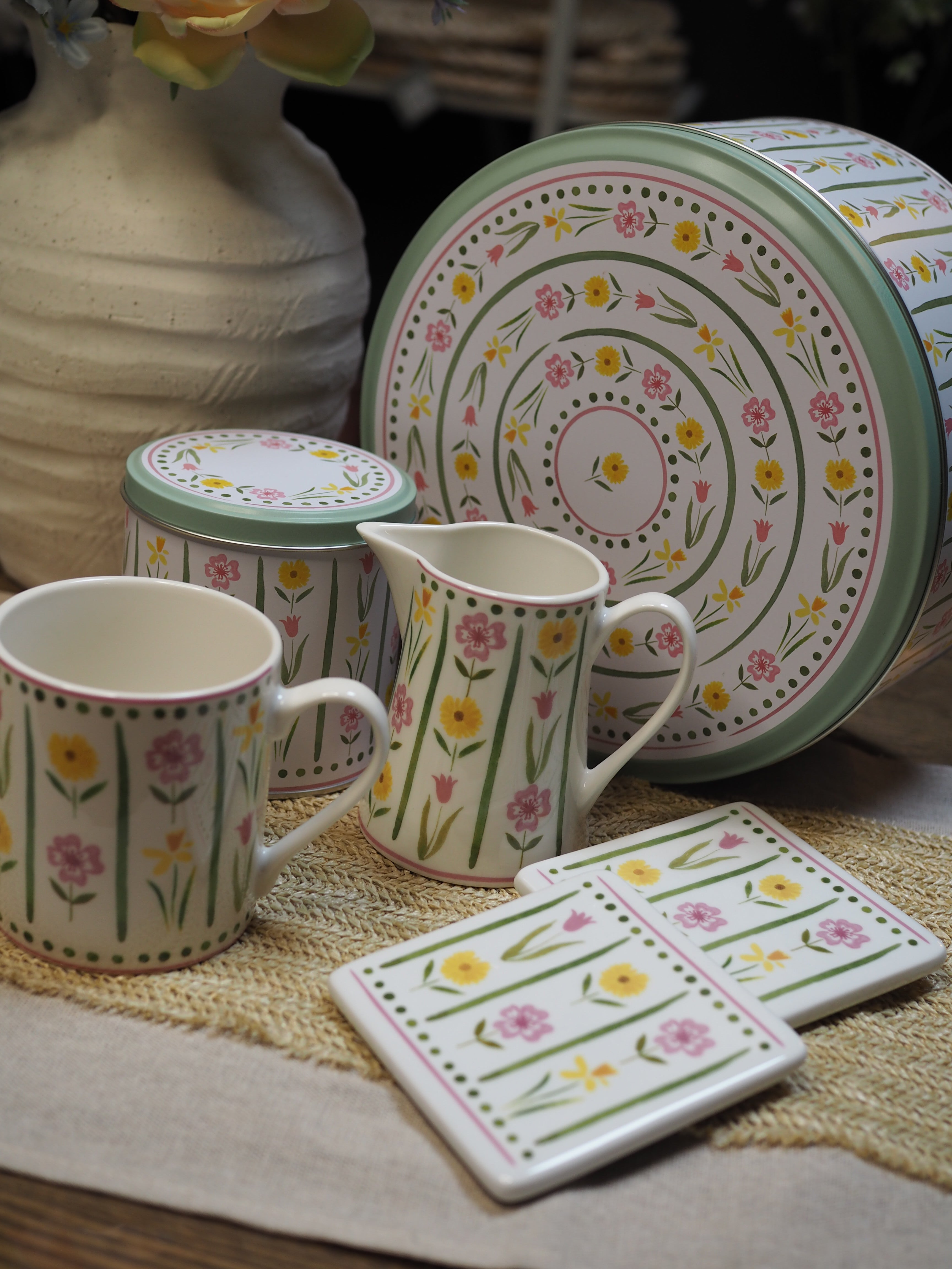 Pastel Meadow Porcelain Coaster