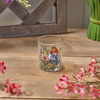 Garden birds hand painted robin & flowers t-light