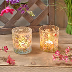Garden birds and flowers tealight holder