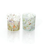 Garden birds and flowers tealight holder