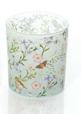 Garden birds and flowers tealight holder