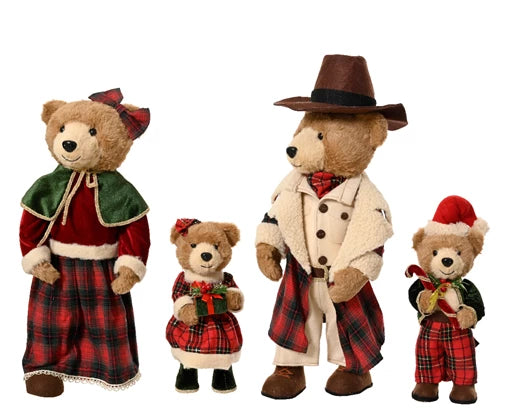 Christmas tartan Teddy family