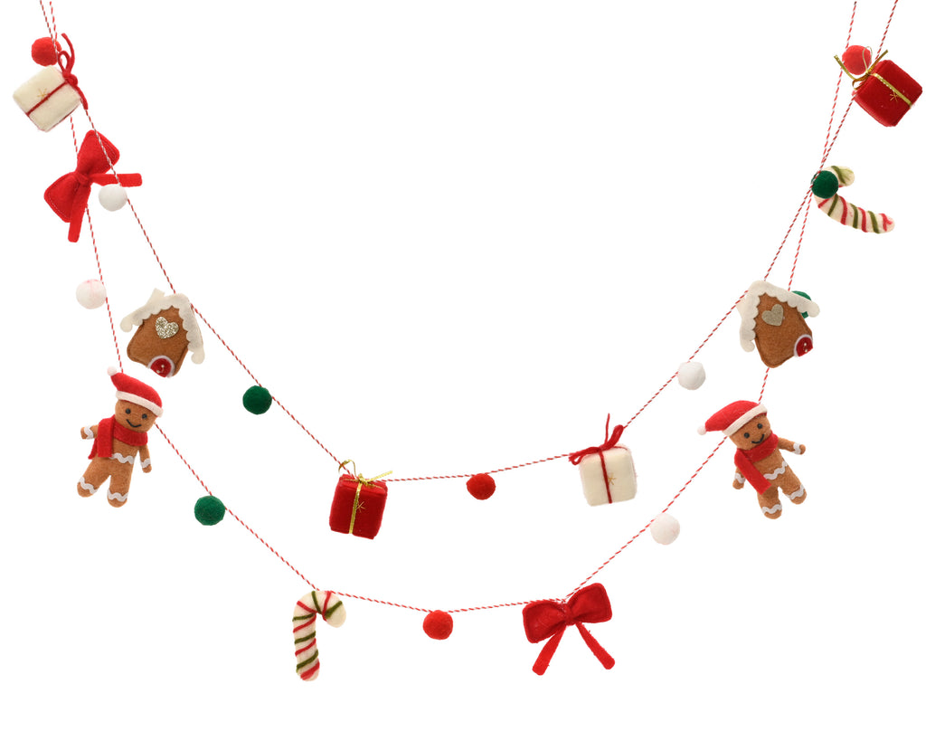Gingerbread Christmas wool garlands