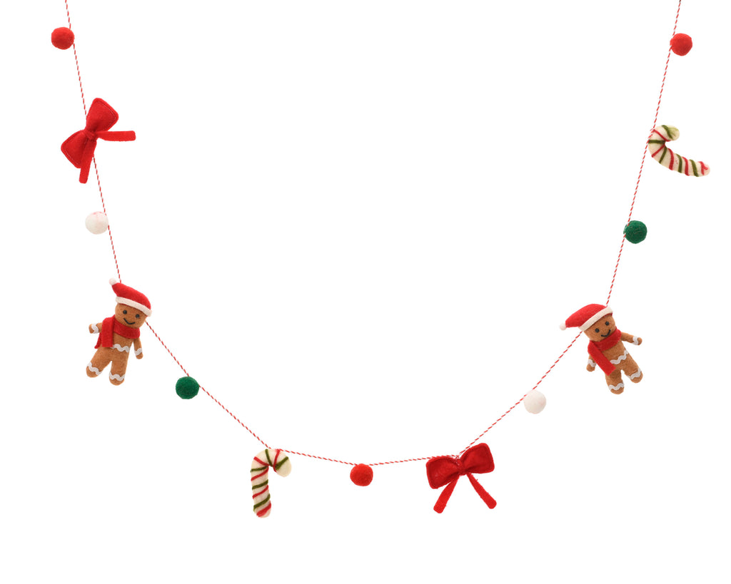 Gingerbread Christmas wool garlands