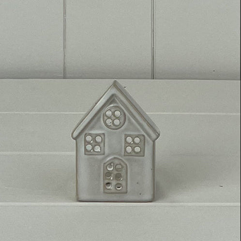 Glazed ceramic tealight house