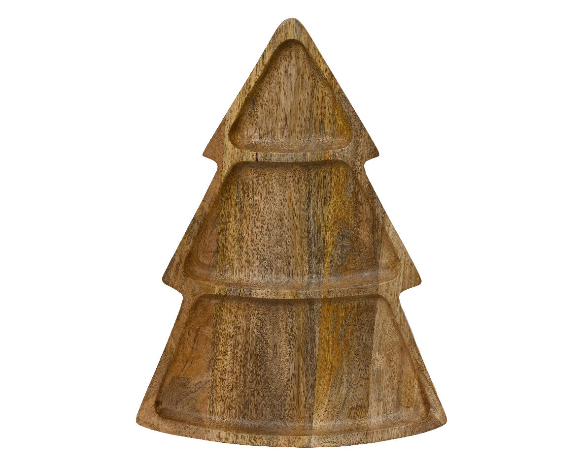 Mangowood Christmas tree plate