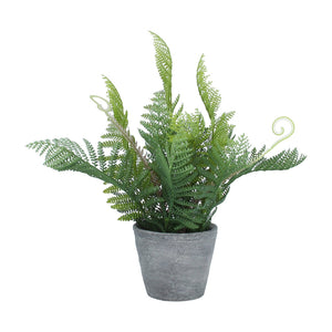 Faux fern with tendrils in pot