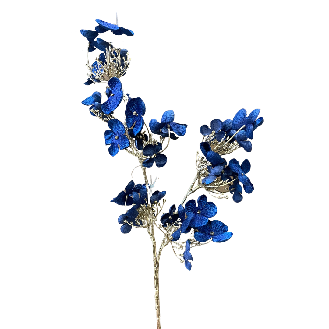 Blue and gold floral stem Christmas flowers Osborne & Co.