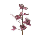 Velvet pink floral spray with gold glitter