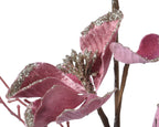 Velvet pink floral spray with gold glitter