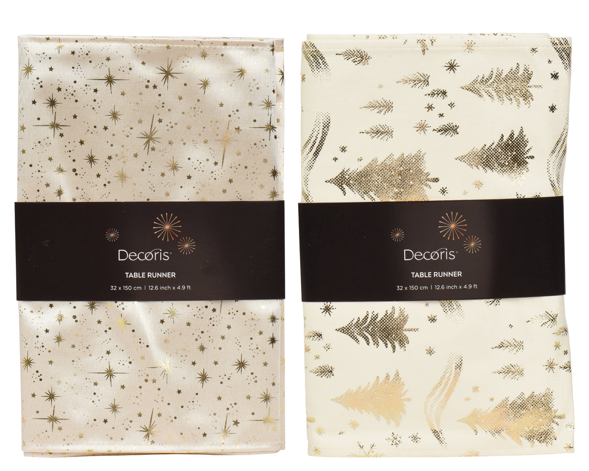 Cream and gold Christmas tablerunners