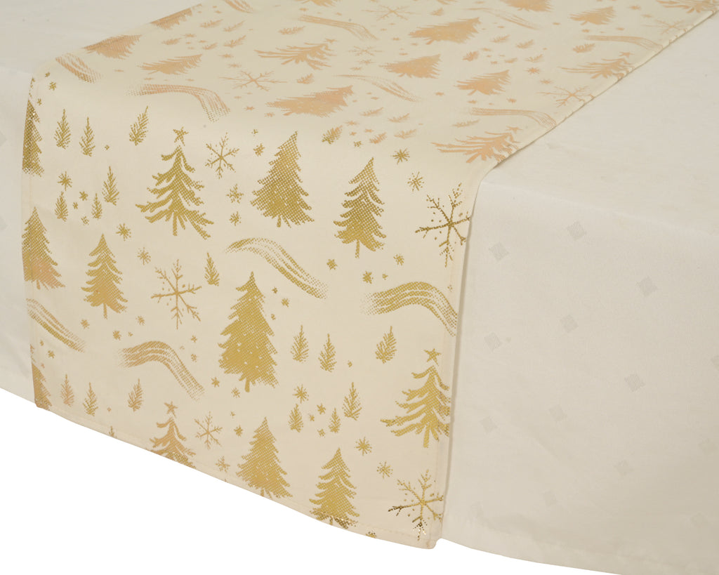 Cream and gold Christmas tablerunners