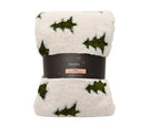 Cosy teddybear style throw with Christmas trees