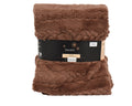Luxurious chocolate brown faux fur throw