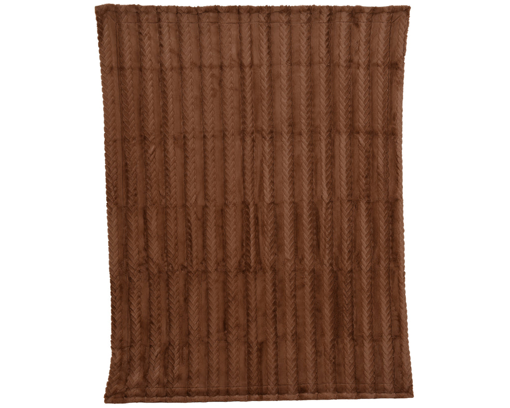 Luxurious chocolate brown faux fur throw