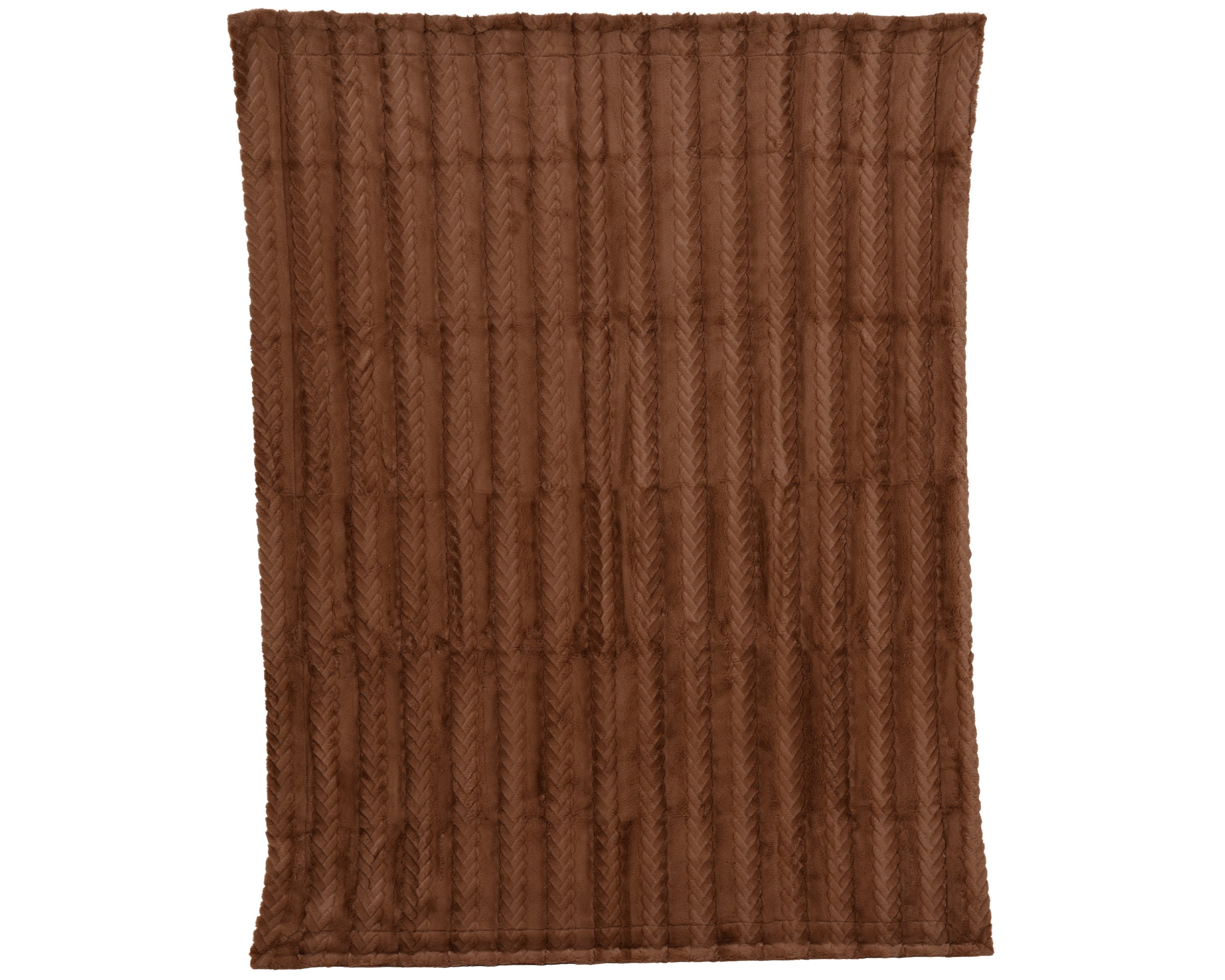 Luxurious chocolate brown faux fur throw