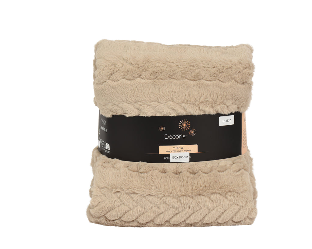 Luxurious cream faux fur throw