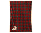 Luxurious tartan throw with Reindeer
