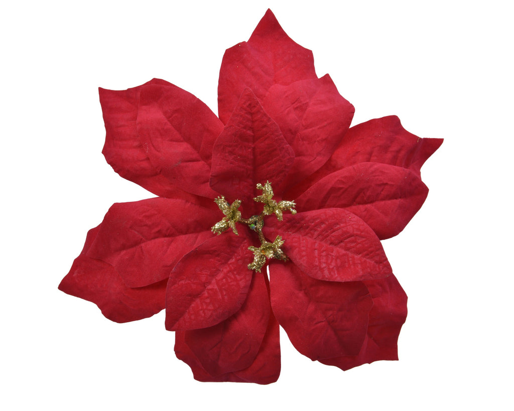 Christmas red poinsettia clip