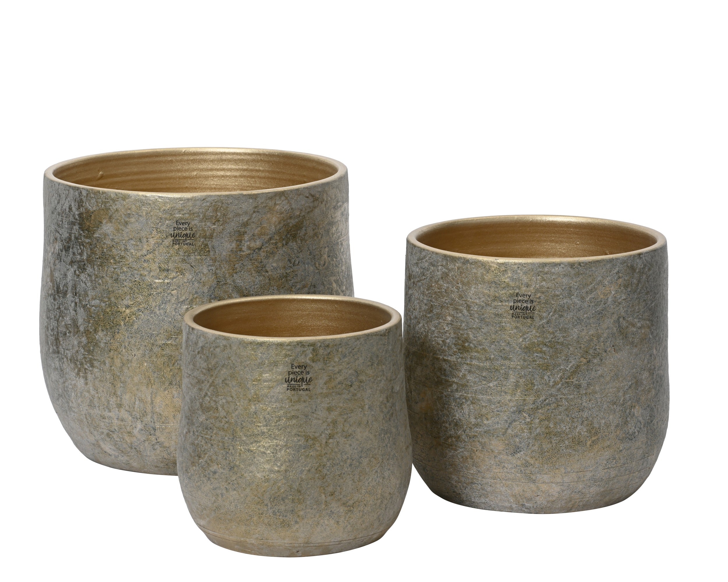 Crackled gold planter