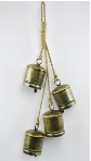 Gold metal hanging cowbells - 4