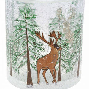 Crackled glass winter scene votive