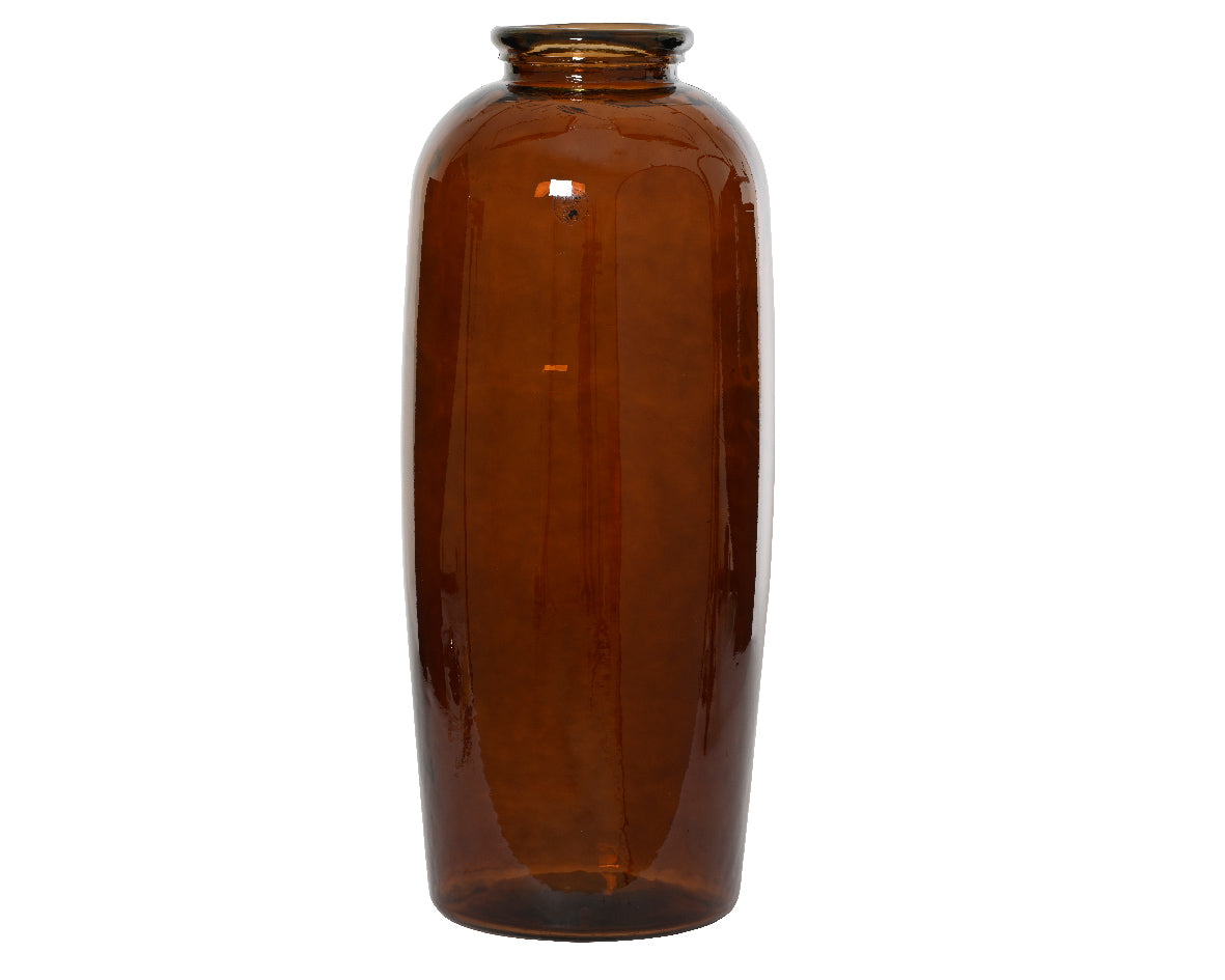 Tall Brown Recycled Glass Vase