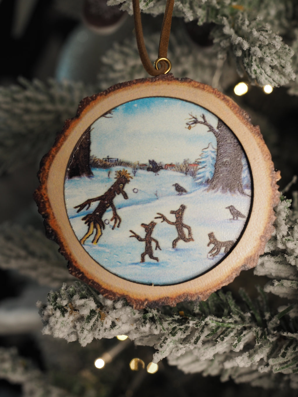 Stick Man printed wood dec