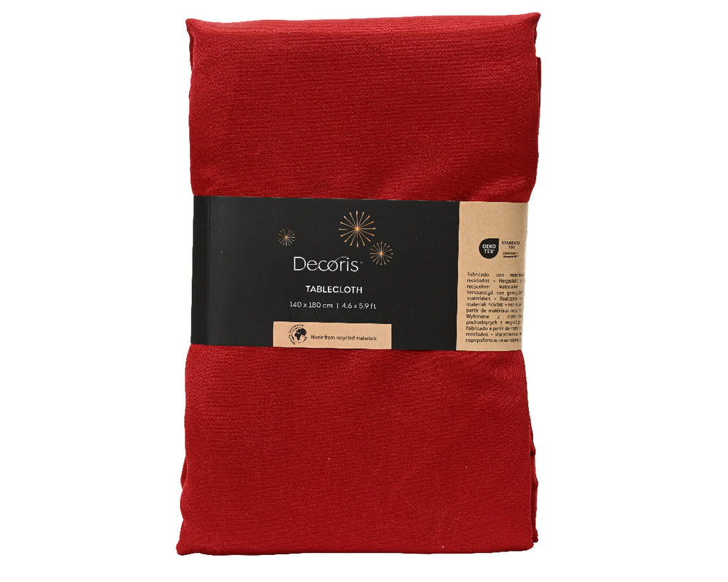 Red Tablecloth with Star Pattern