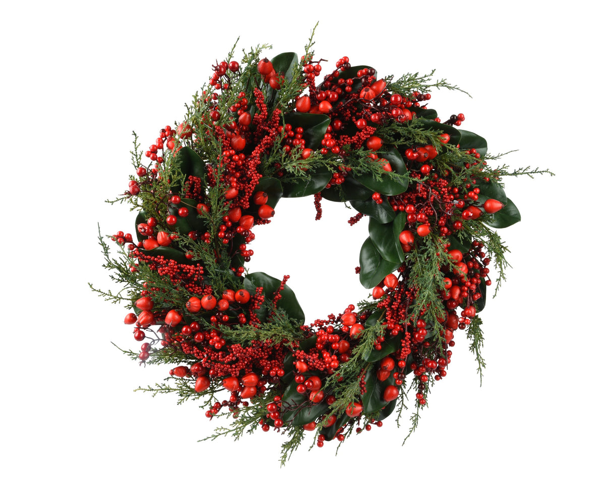 Traditional red berry wreath