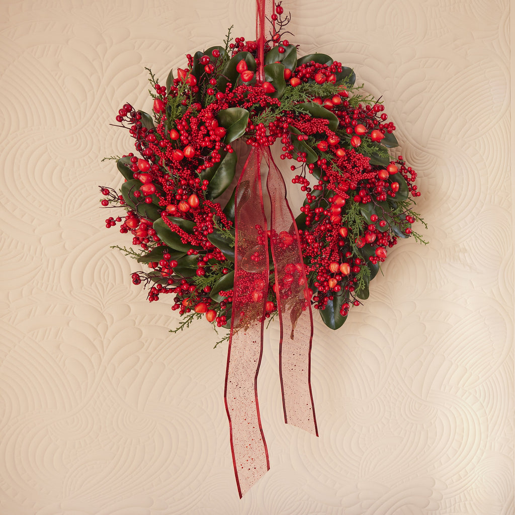 Traditional red berry wreath
