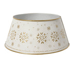White and gold snowflake tree skirt/ring (up to 8ft)