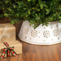 White and gold snowflake small tree skirt/ring (up to 6ft or slim 7ft)
