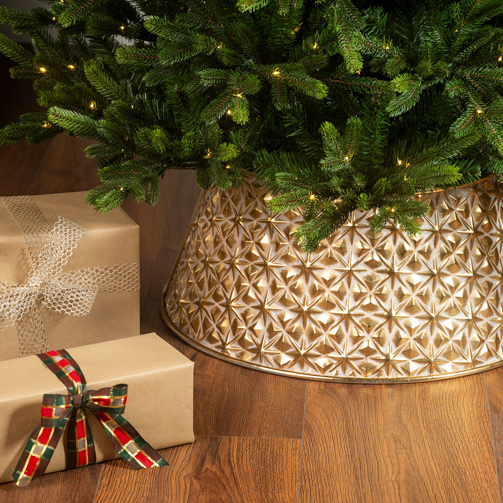 Antique gold small tree skirt/ring (up to 6ft or slim 7ft)