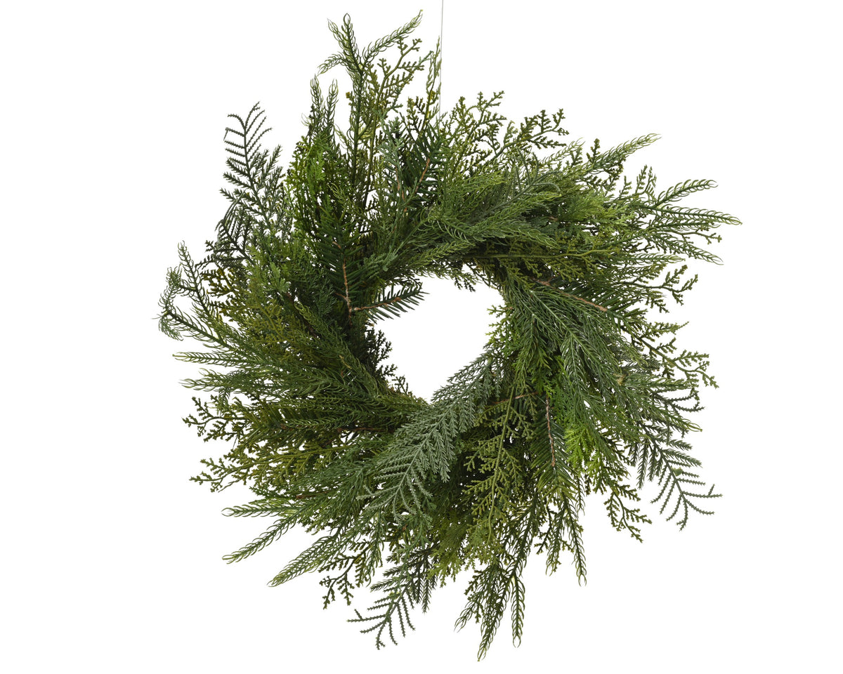 Green foliage wreath, 60cm