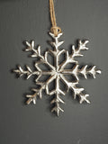 Metal cutout snowflake hanging dec