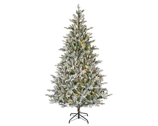 Allison Pine Snowy Pre-Lit 7ft Christmas Tree
