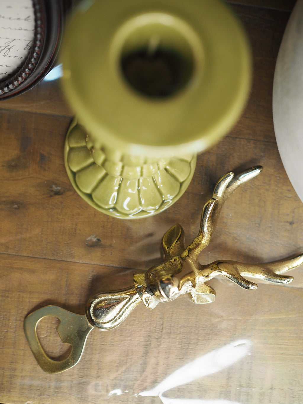 Gold stag head bottle opener