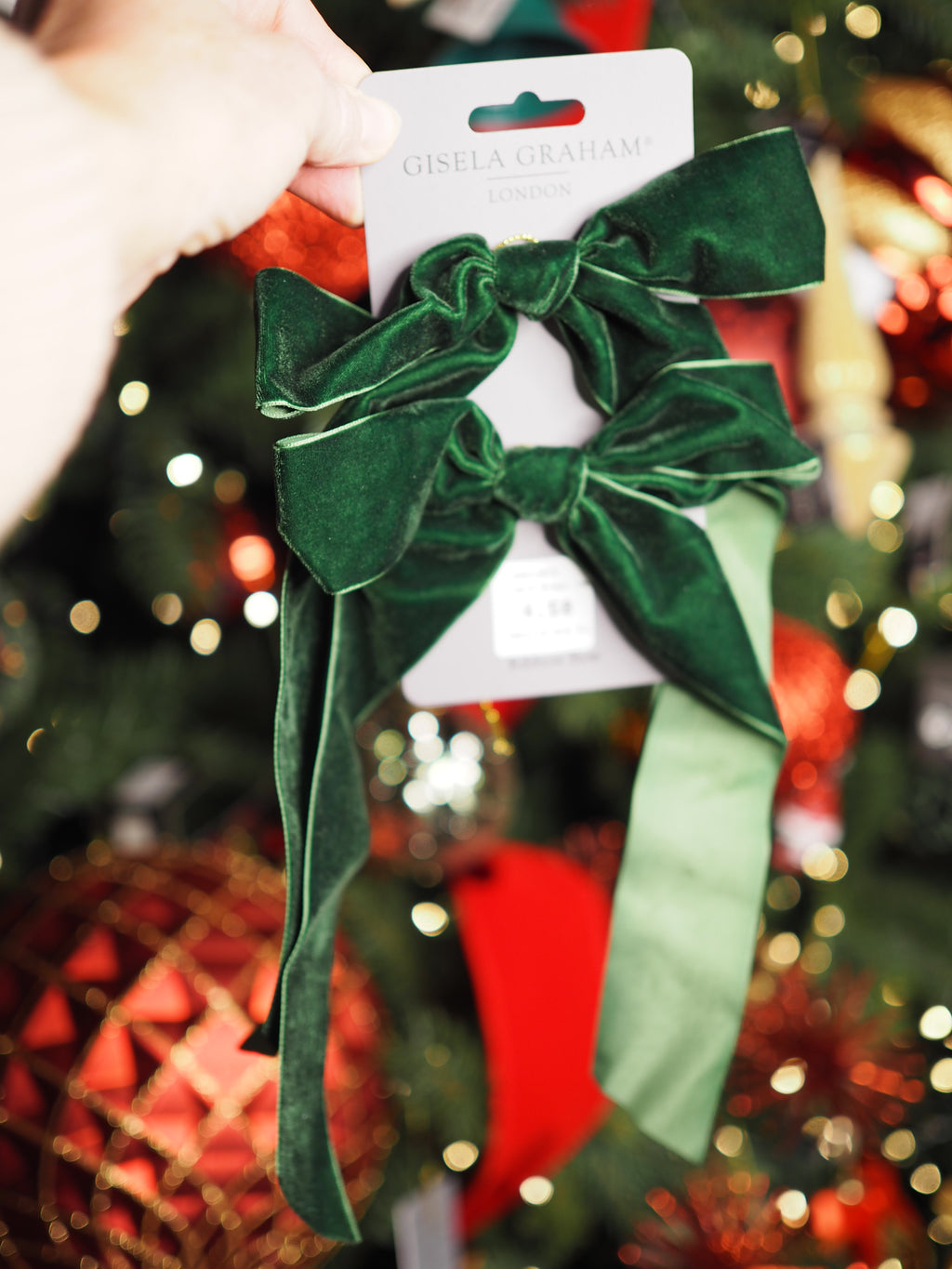Dark green velvet bow (Pack of 2)
