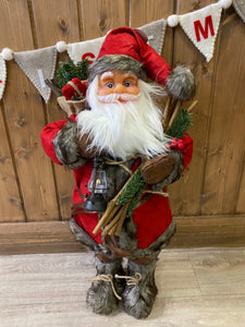 70cm Traditional Santa Claus holding presents and a lantern