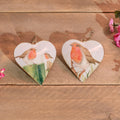 Robin metal heart hanging decoration