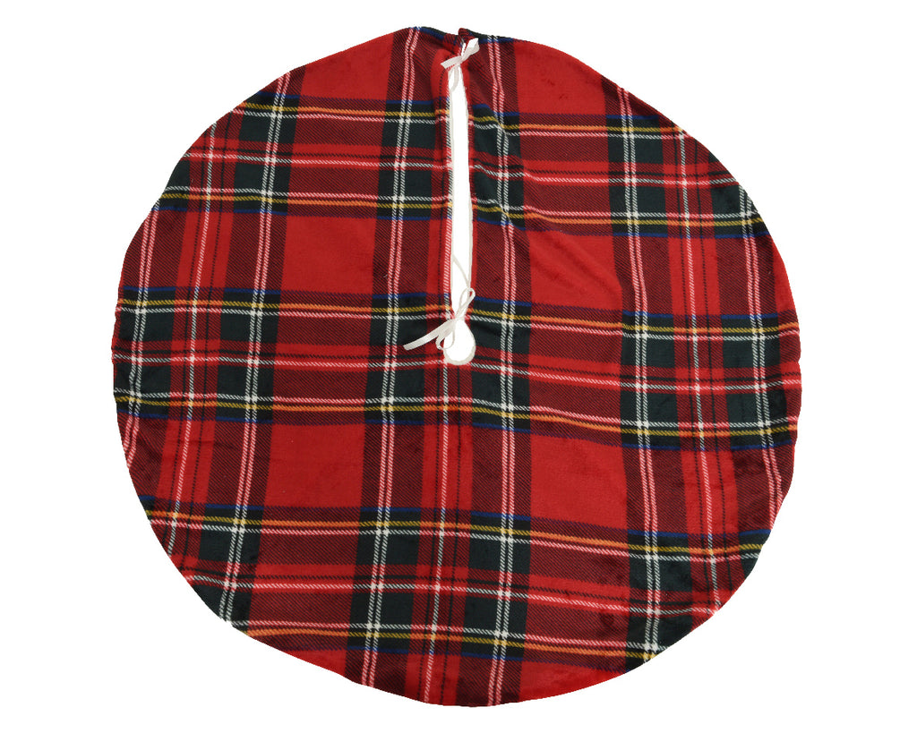 Christmas red tartan tree skirt