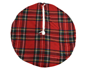 Christmas red tartan tree skirt