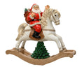 Santa on rocking horse polyresin decoration