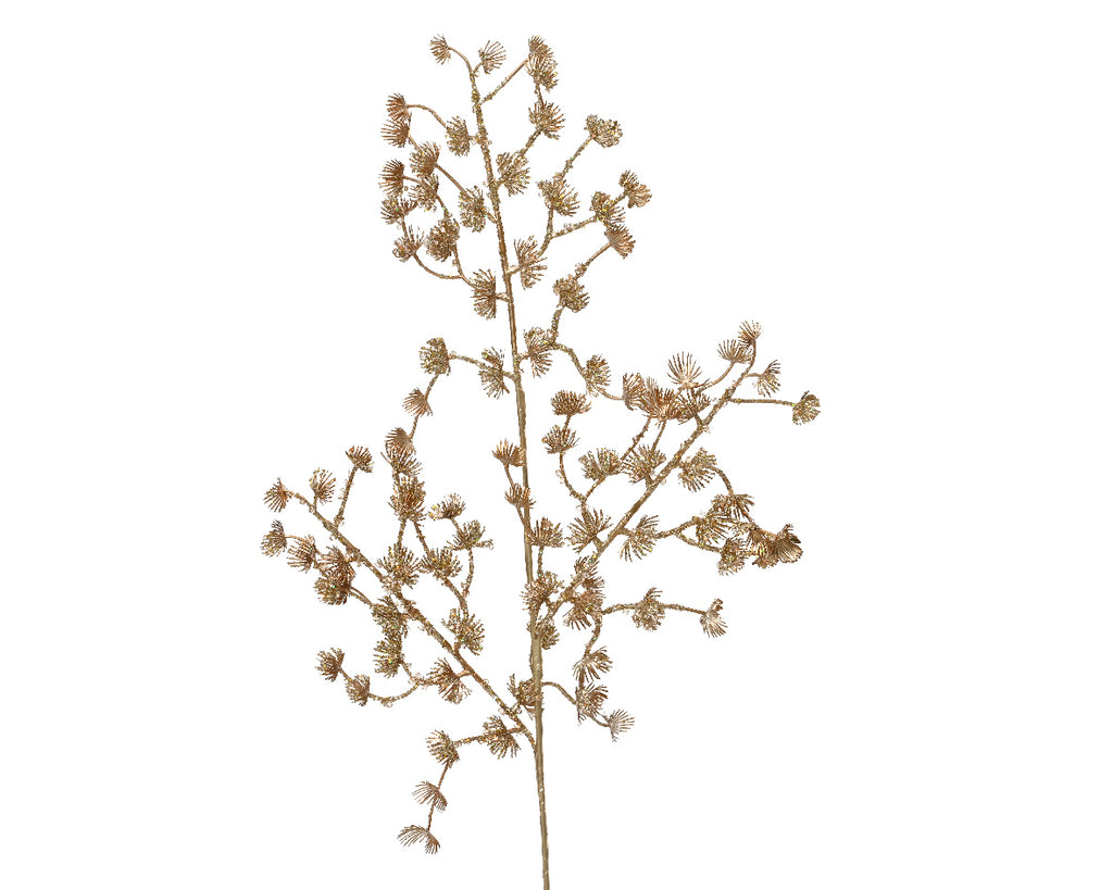Ginger brown glitter spray stem